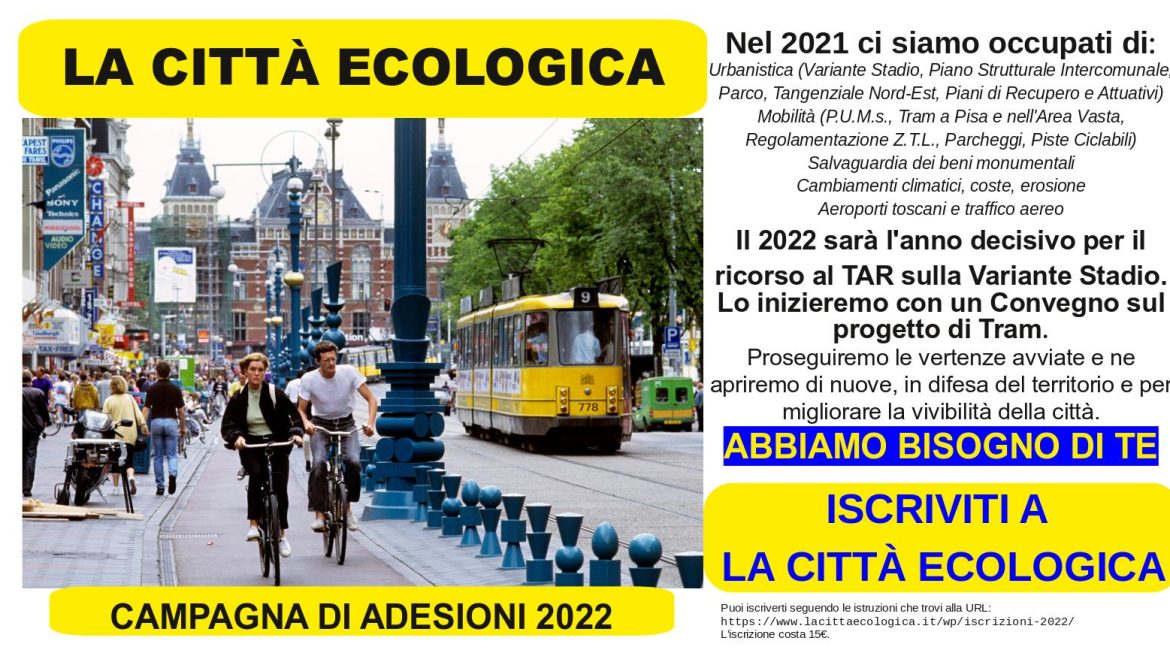 Iscriviti o rinnova la tua adesione alla Città Ecologica per il 2022